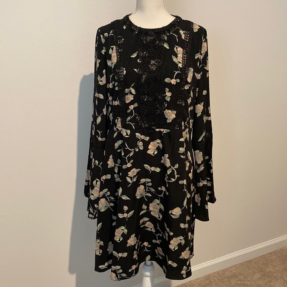 Floral Black Dress